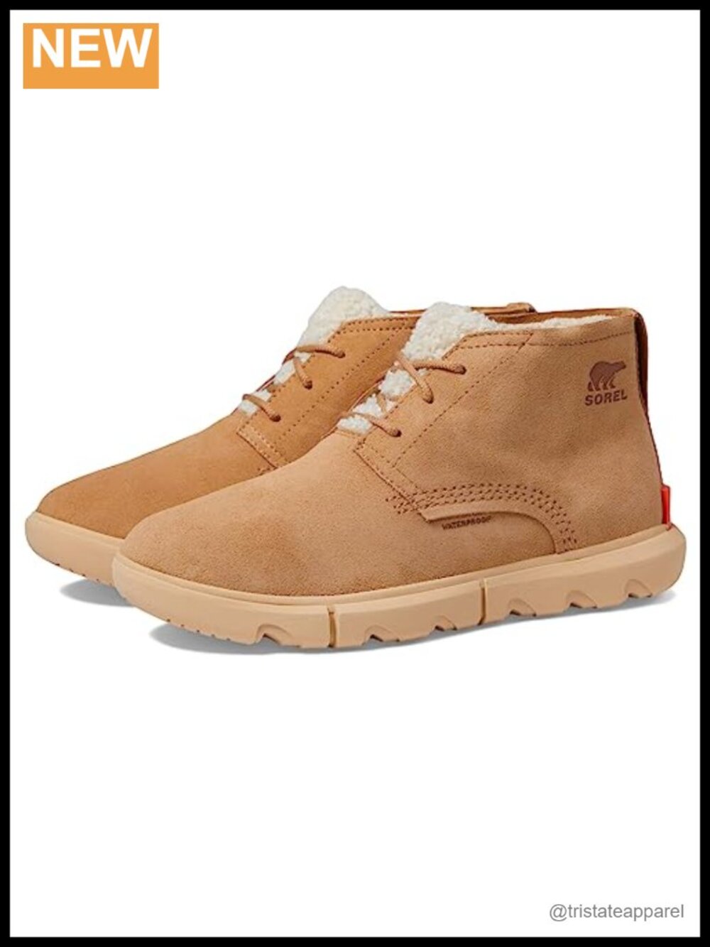 Women's Waterproof Suede Ankle Boots with Faux Fur Trim Lace Up Winter Shoes